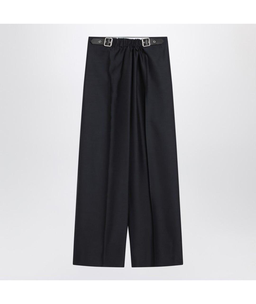 LOEWE Темно-синие шерстяные прямые брюки, фото 2
