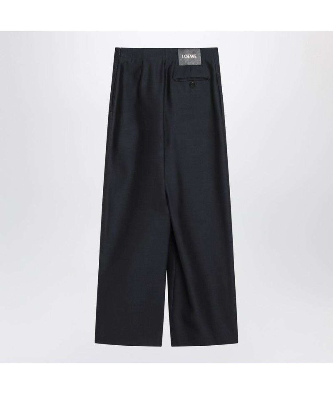 LOEWE Темно-синие шерстяные прямые брюки, фото 3