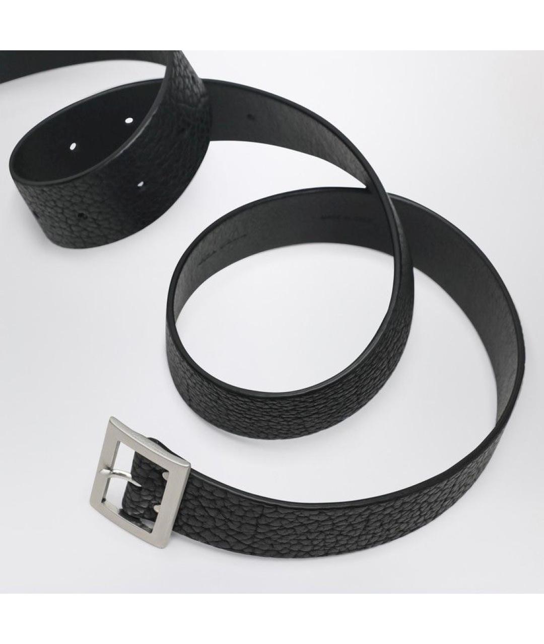 RICK OWENS Черный кожаный ремень, фото 2