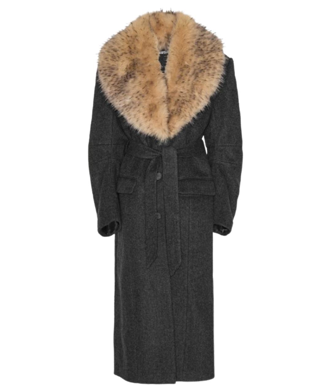 ROTATE Антрацитовое шерстяное пальто, фото 1