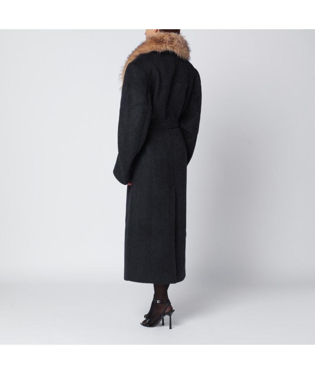 ROTATE Антрацитовое шерстяное пальто, фото 3