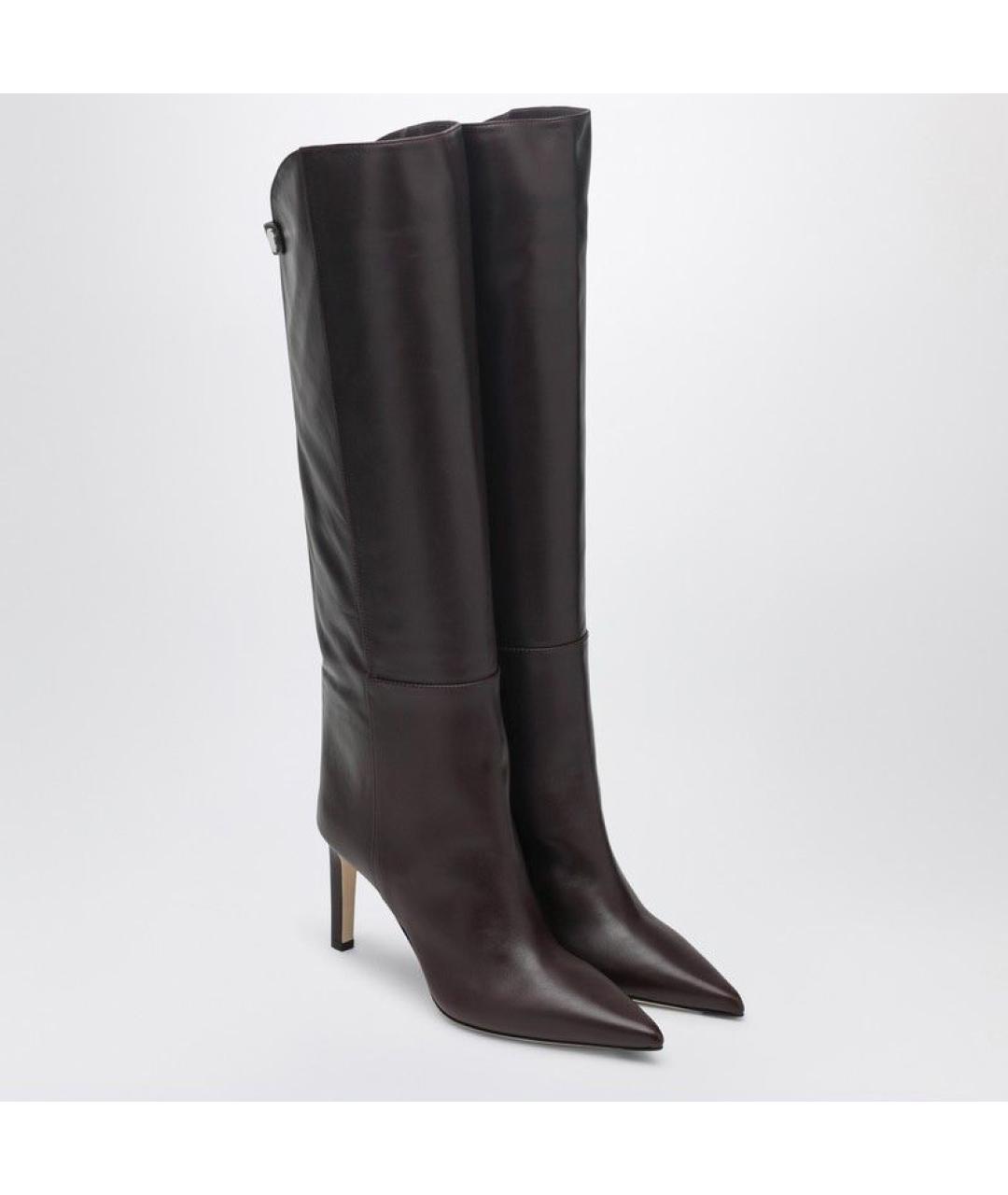 JIMMY CHOO Коричневые кожаные сапоги, фото 2