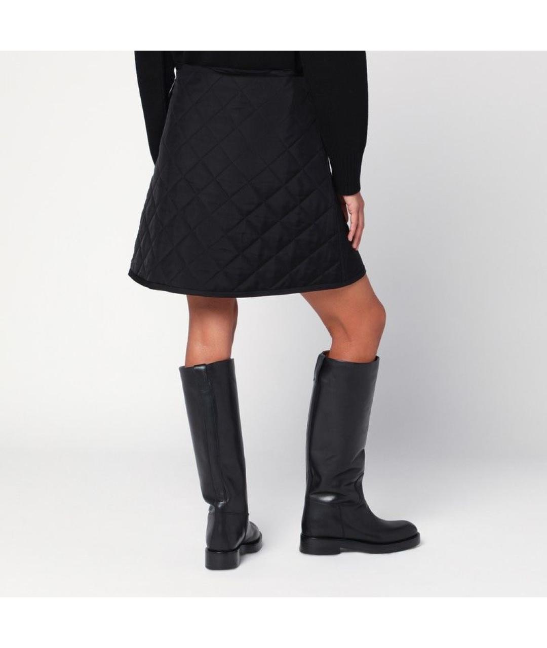 JIL SANDER Черная вискозная юбка мини, фото 2