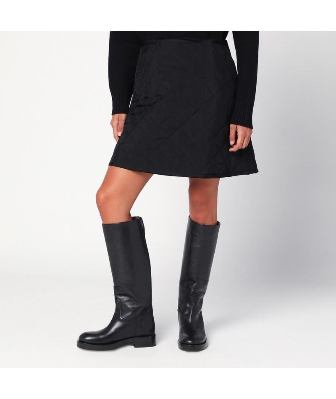 JIL SANDER Черная вискозная юбка мини, фото 3