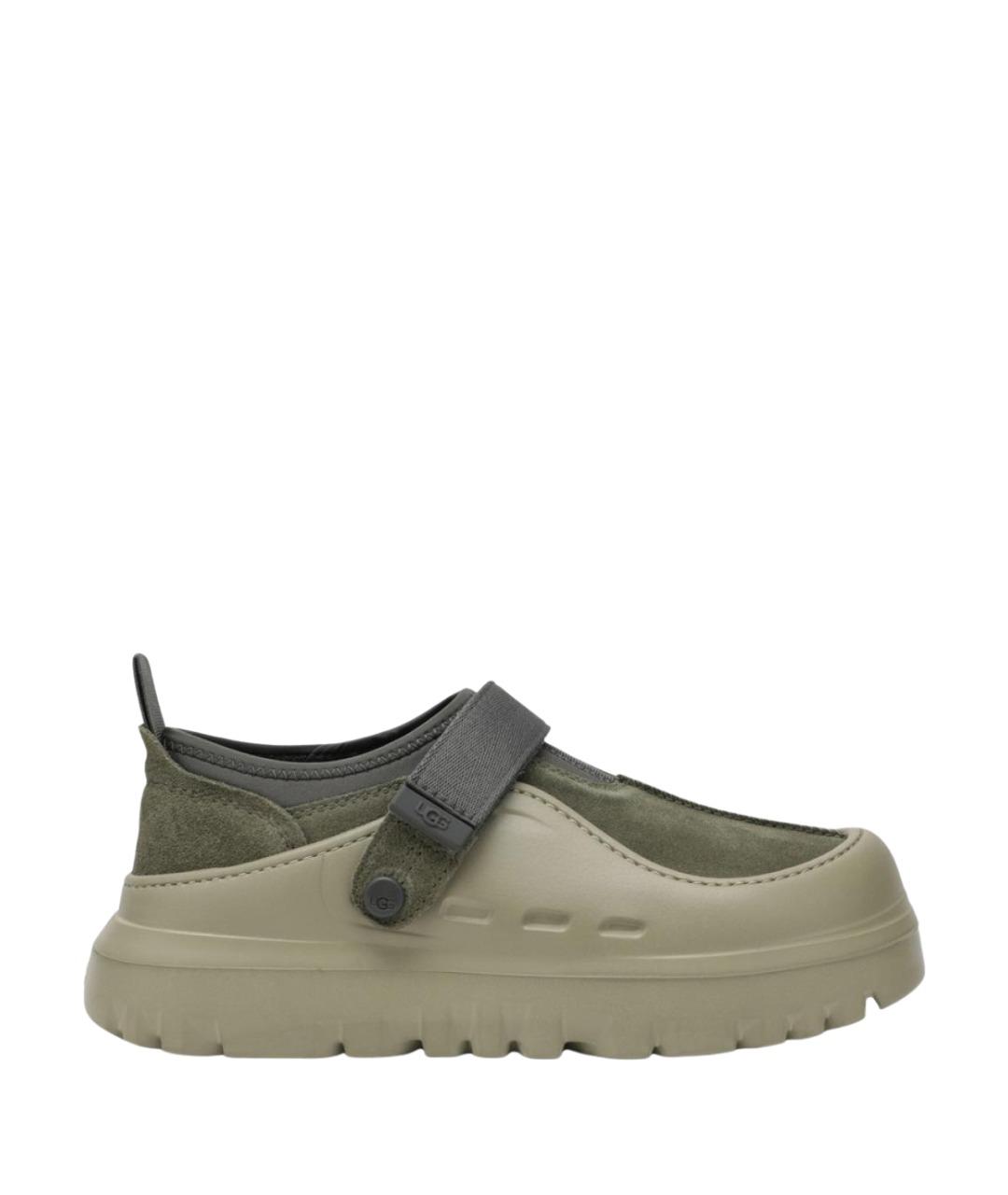 UGG AUSTRALIA Зеленые кожаные низкие ботинки, фото 1