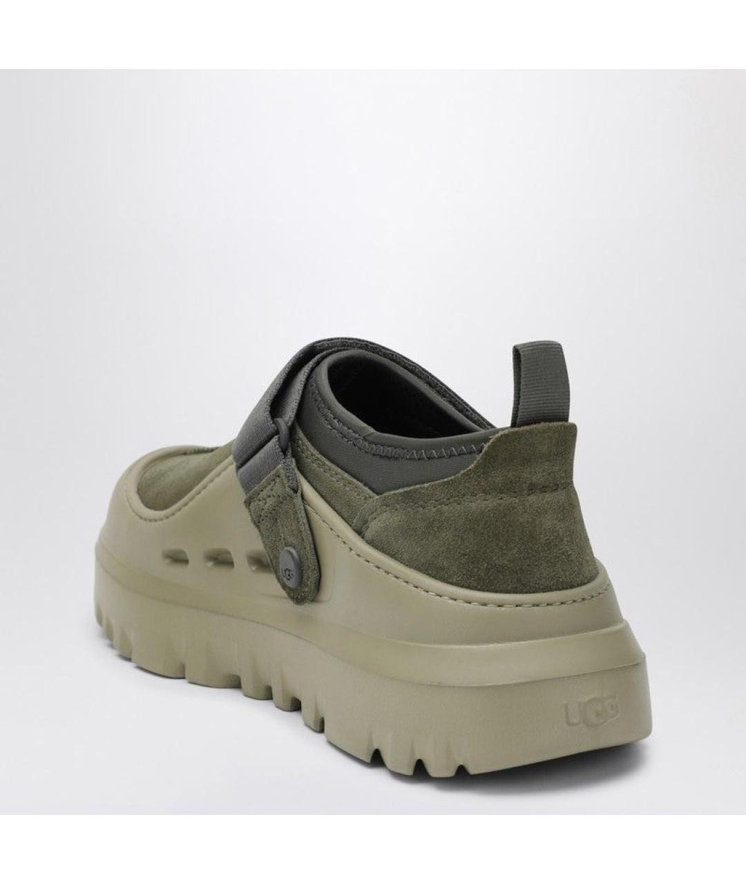 UGG AUSTRALIA Зеленые кожаные низкие ботинки, фото 3