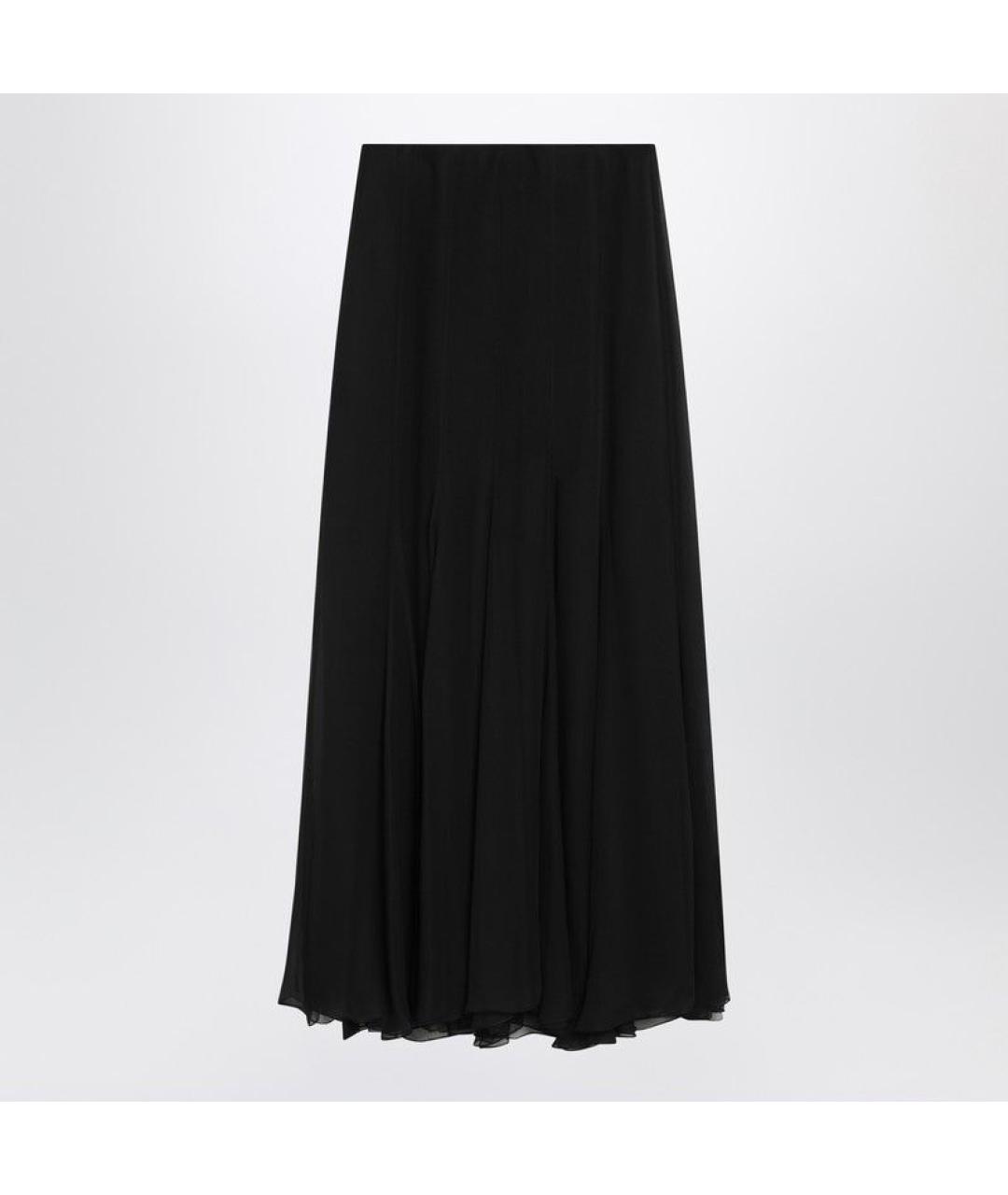 CHLOE Черная шелковая юбка миди, фото 3