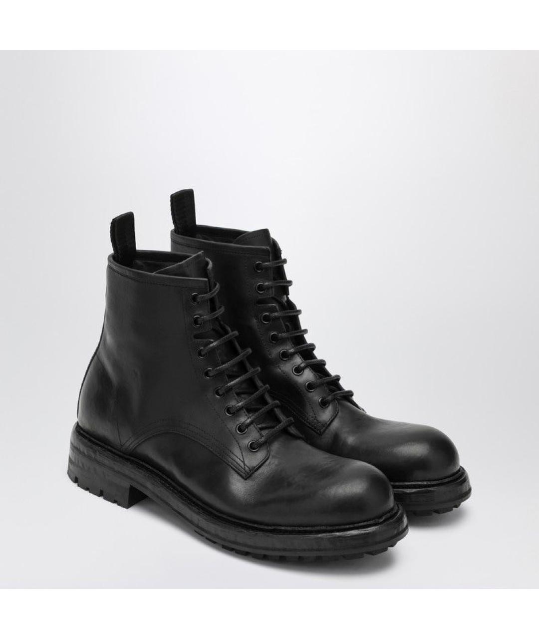 DOLCE&GABBANA Черные кожаные высокие ботинки, фото 4