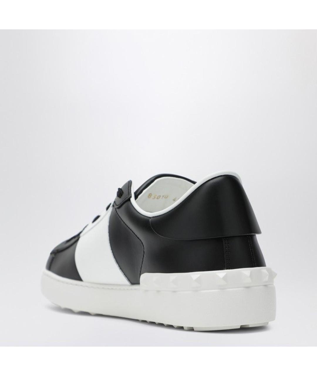 VALENTINO Черные кожаные низкие кроссовки / кеды, фото 3