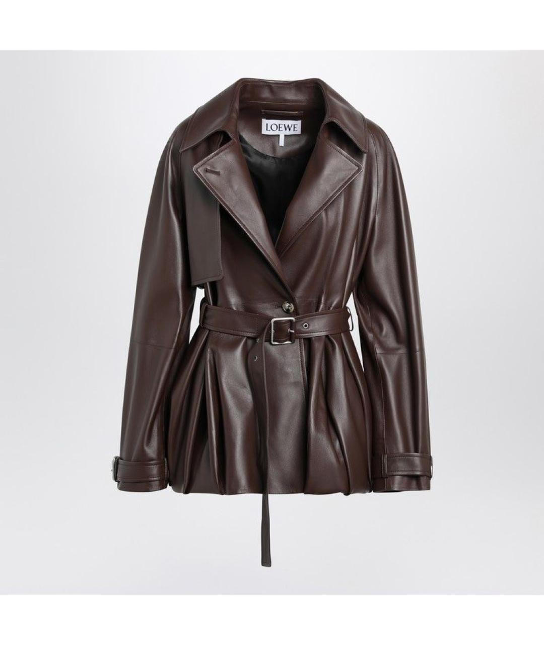 LOEWE Коричневая кожаная куртка, фото 3