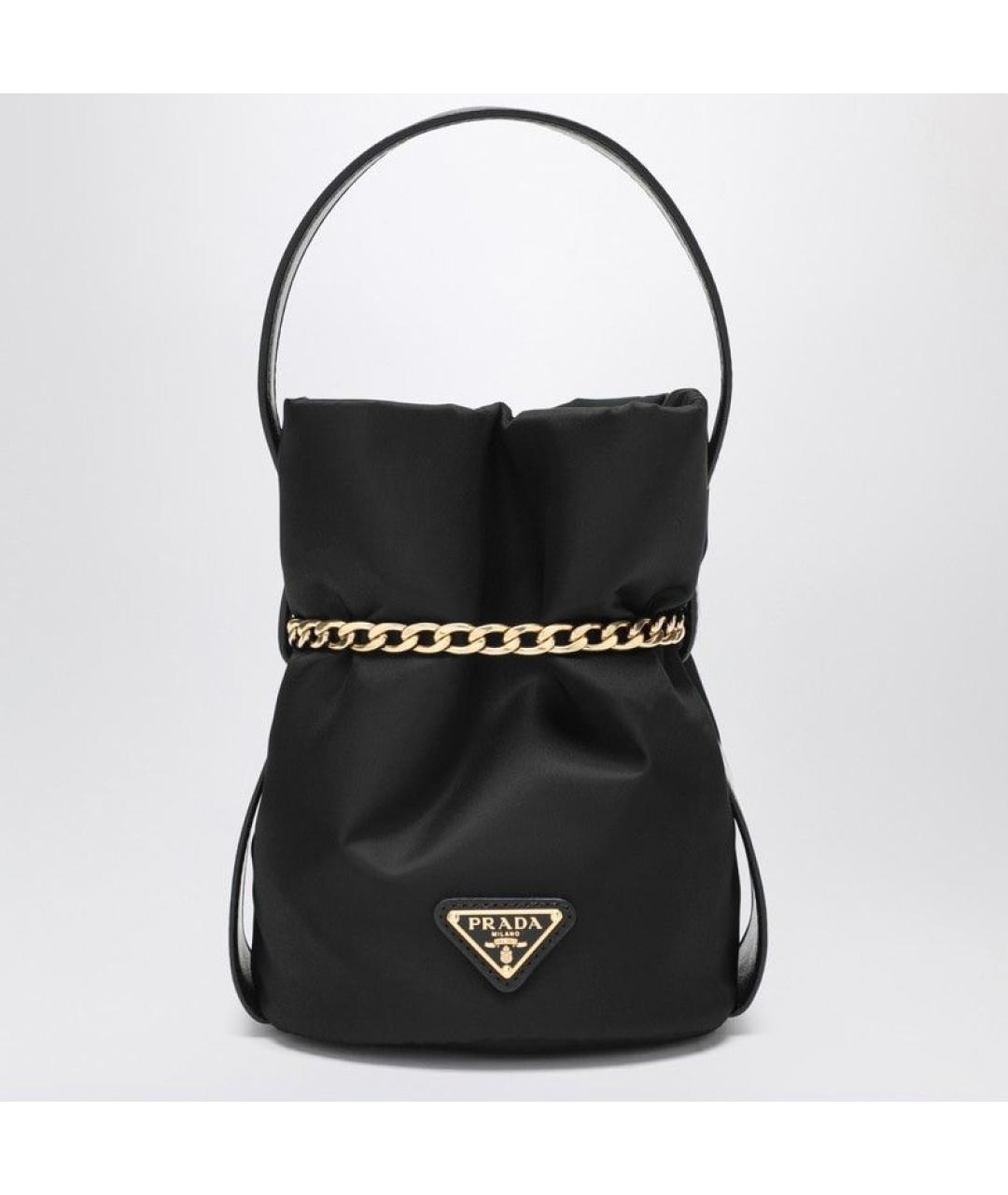 PRADA Черная синтетическая сумка с короткими ручками, фото 2