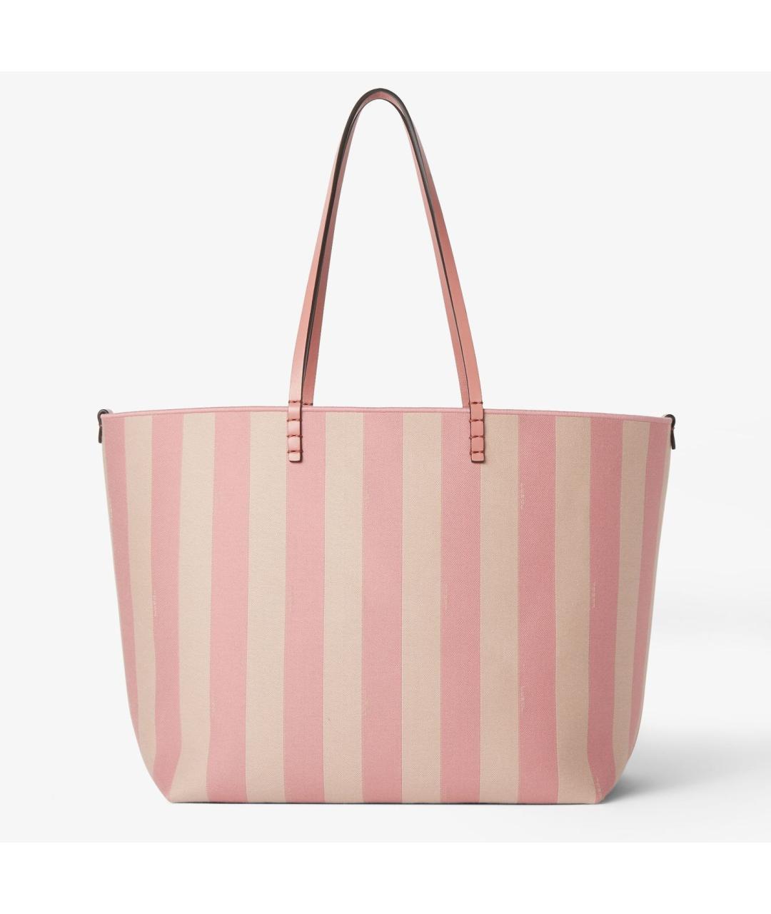 FENDI Розовая тканевая сумка тоут, фото 5