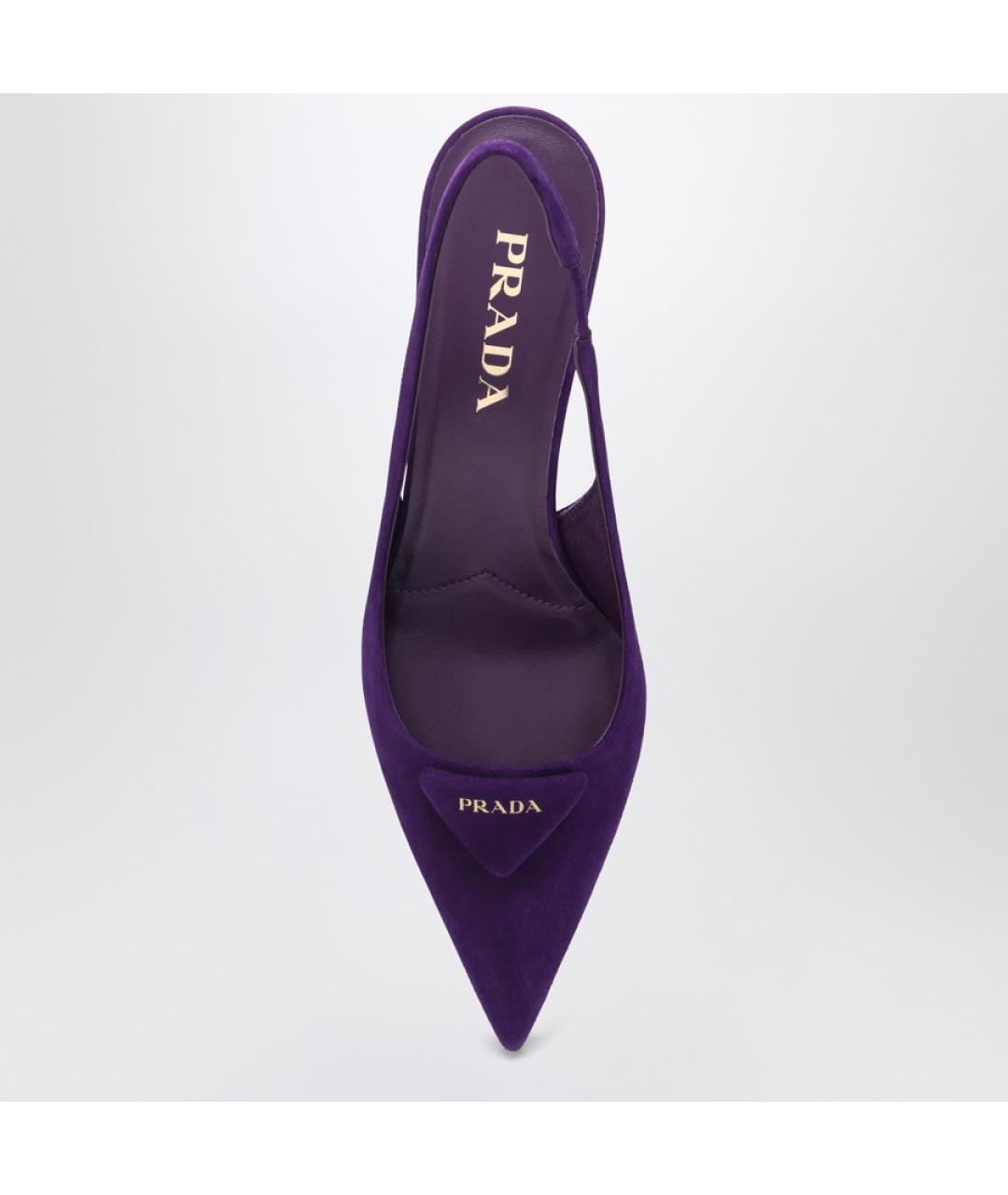 PRADA Фиолетовые замшевые туфли, фото 3