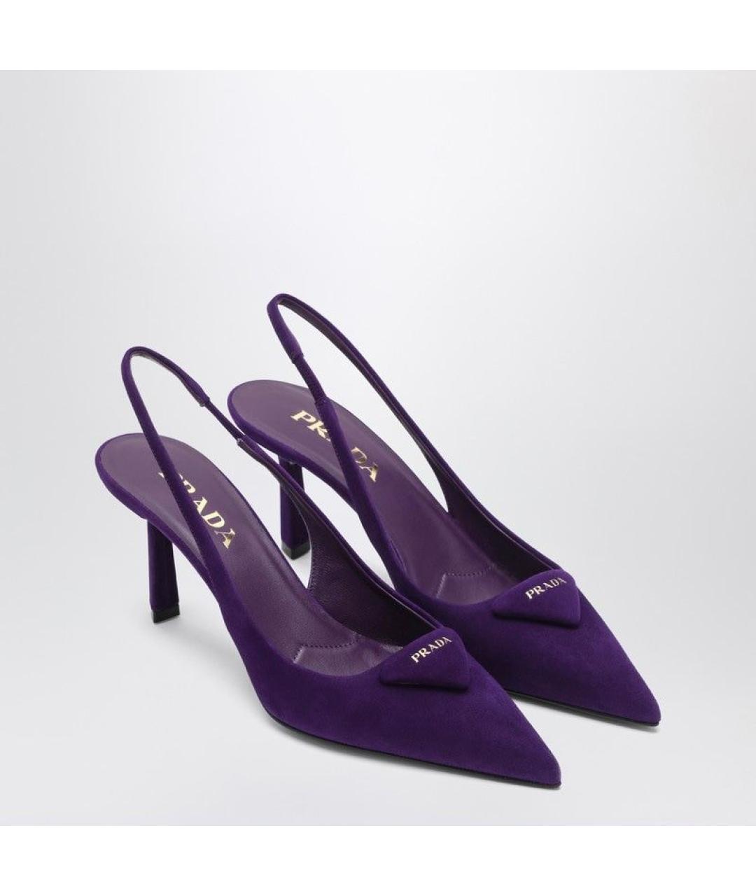 PRADA Фиолетовые замшевые туфли, фото 2