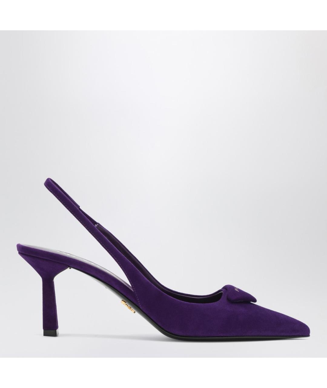 PRADA Фиолетовые замшевые туфли, фото 6