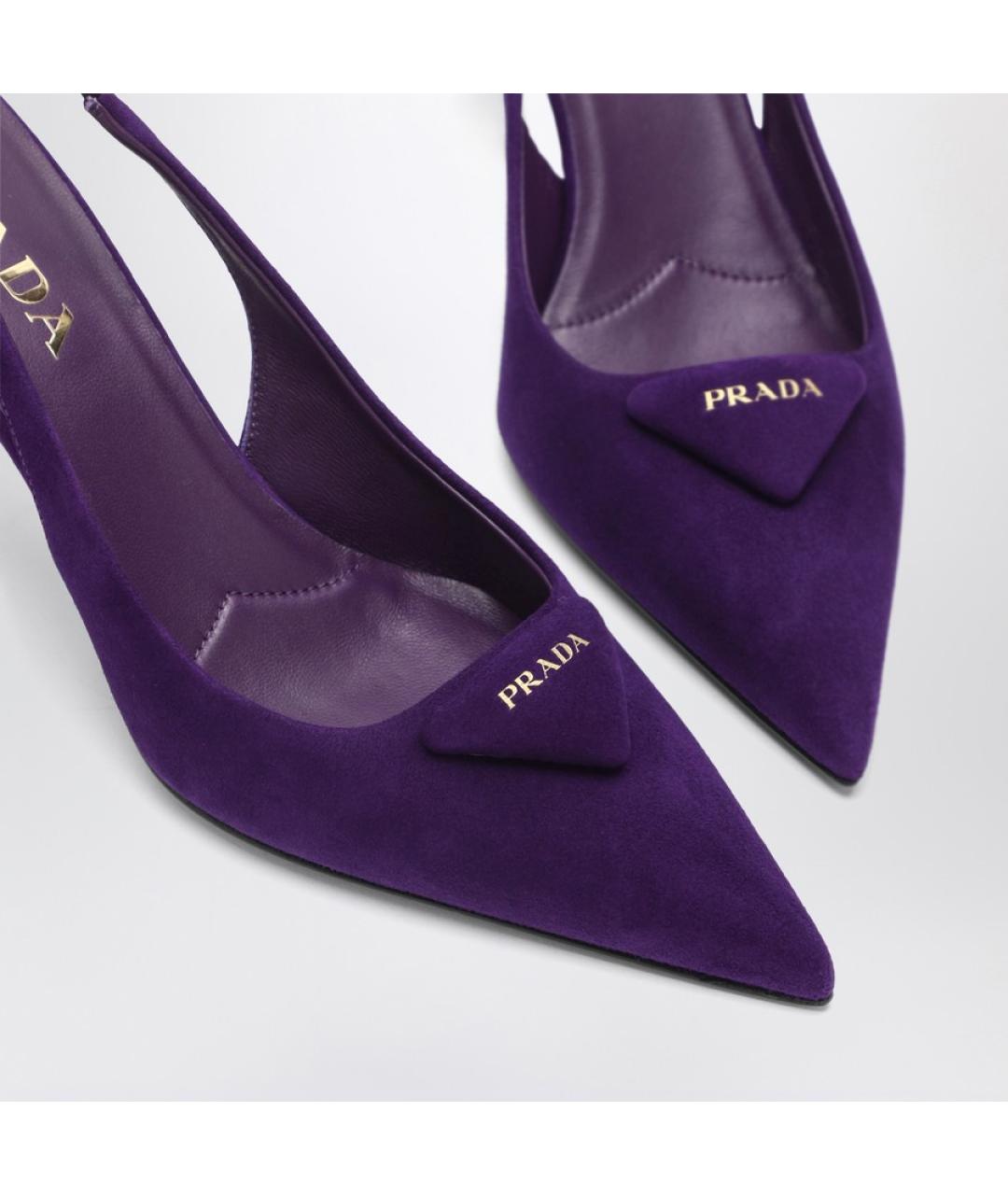 PRADA Фиолетовые замшевые туфли, фото 4