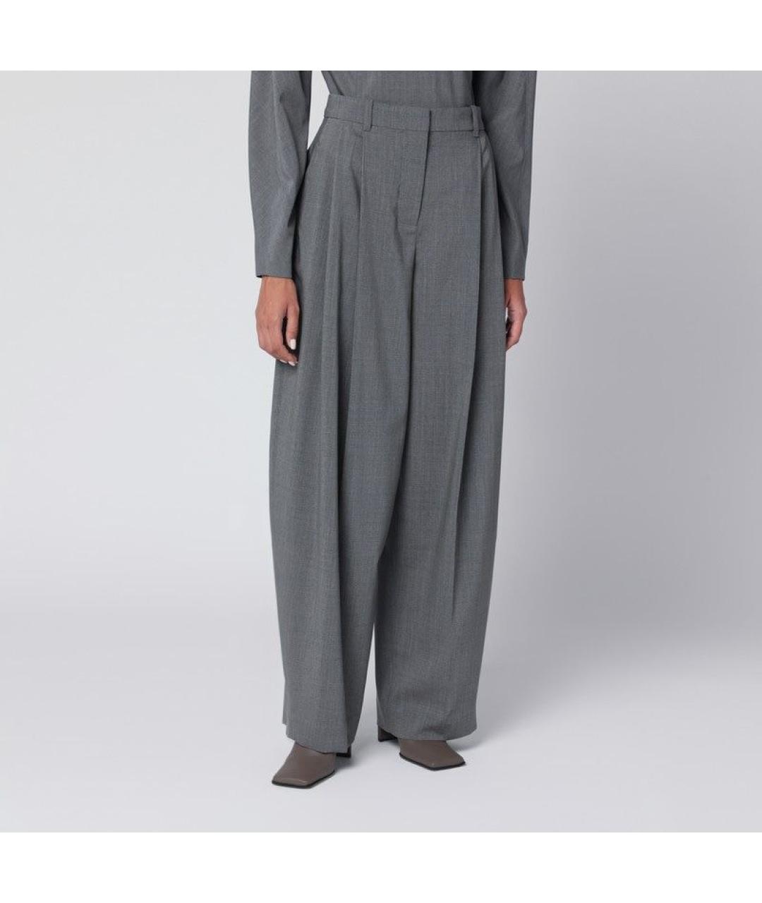 JACQUEMUS Серые шерстяные брюки широкие, фото 3