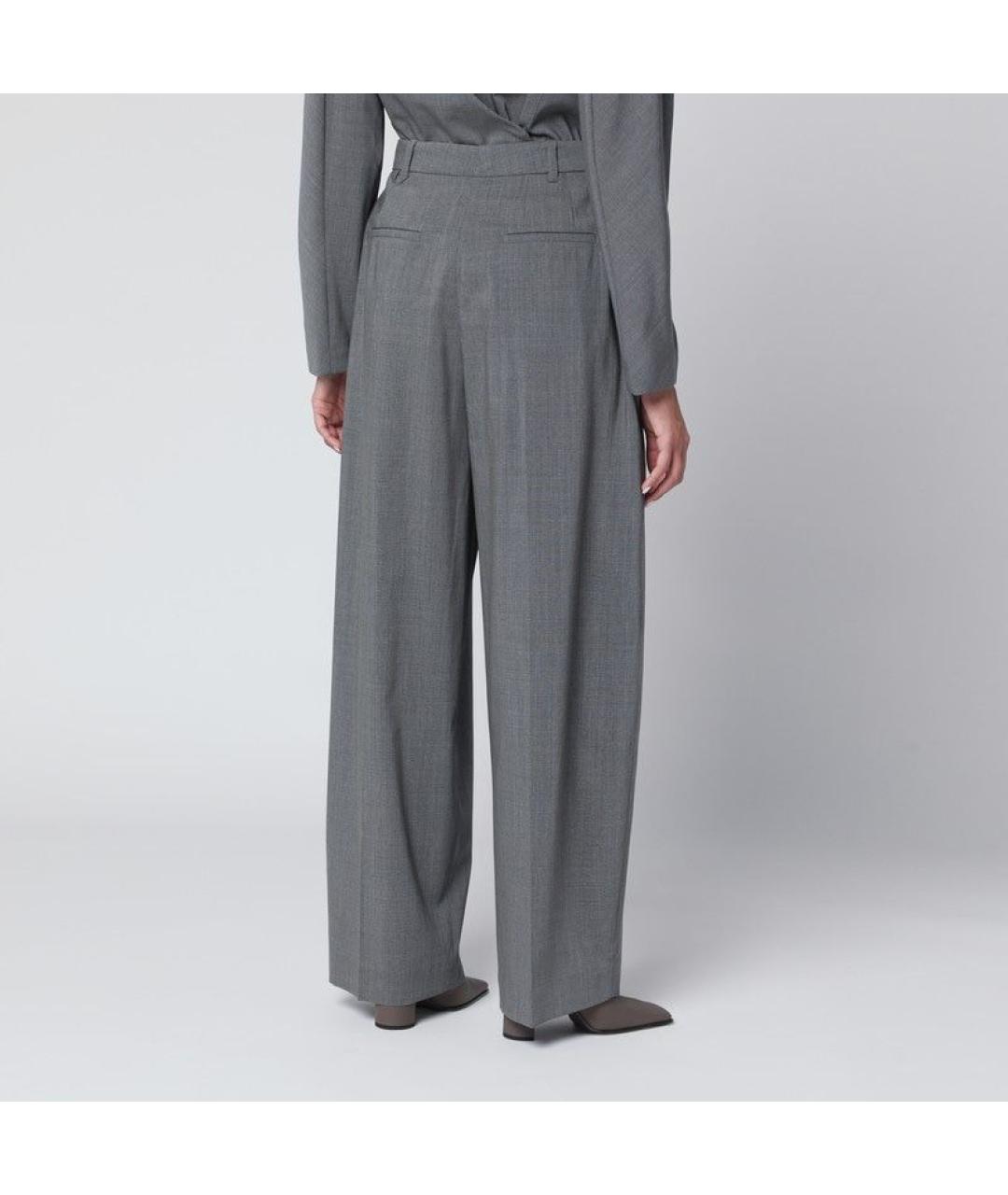 JACQUEMUS Серые шерстяные брюки широкие, фото 4