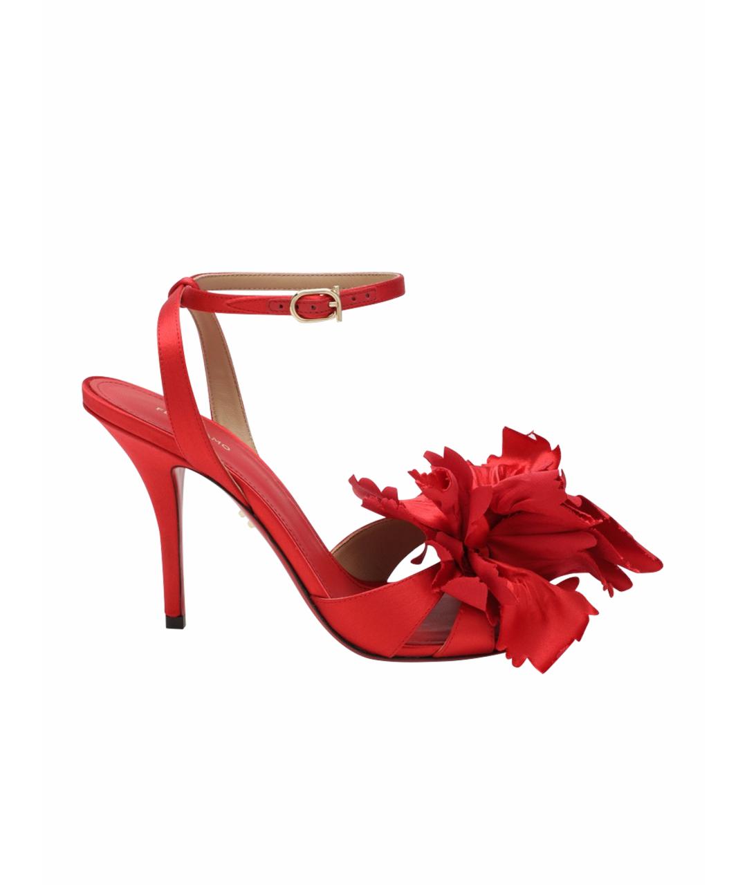 FERRAGAMO Красные текстильные босоножки, фото 1
