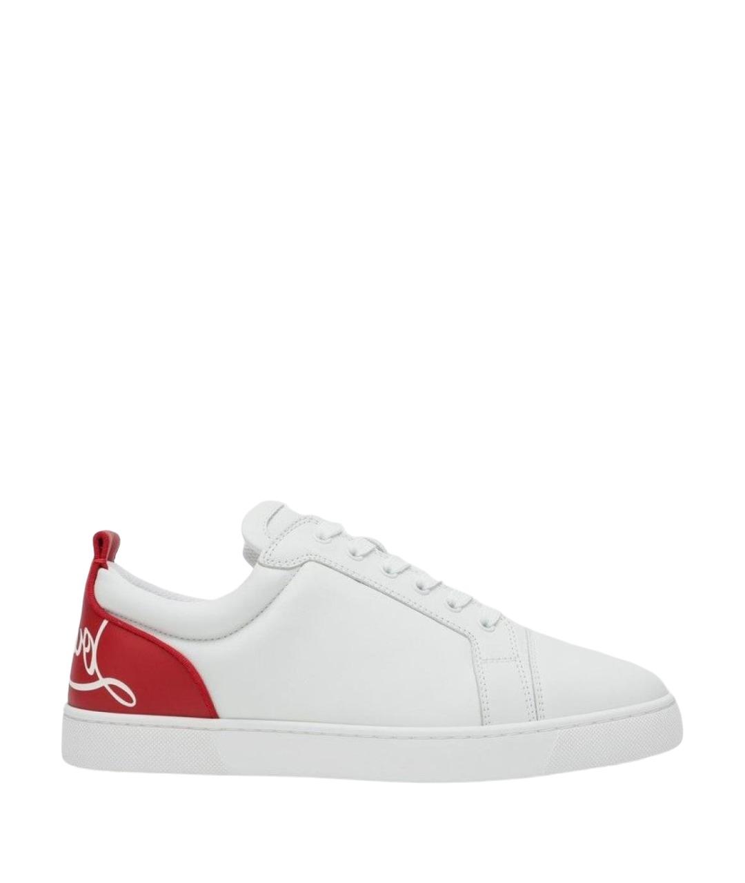 CHRISTIAN LOUBOUTIN Белые кожаные низкие кроссовки / кеды, фото 1