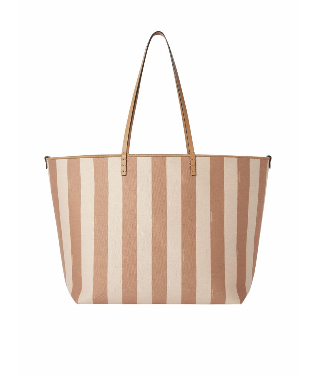 FENDI Бежевая тканевая сумка тоут, фото 1