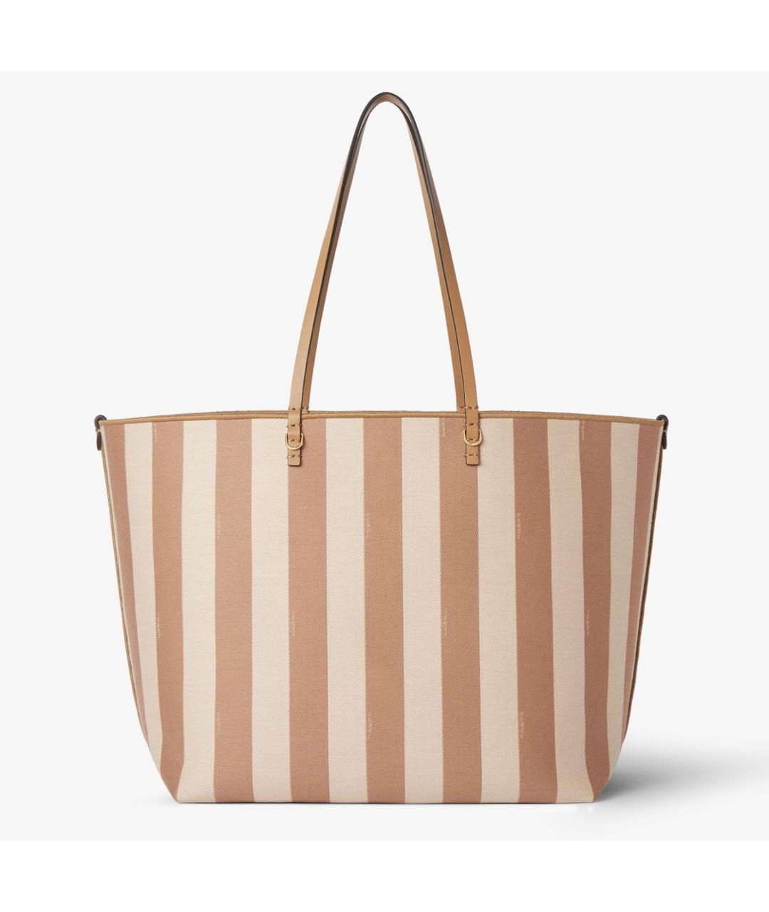 FENDI Бежевая тканевая сумка тоут, фото 3