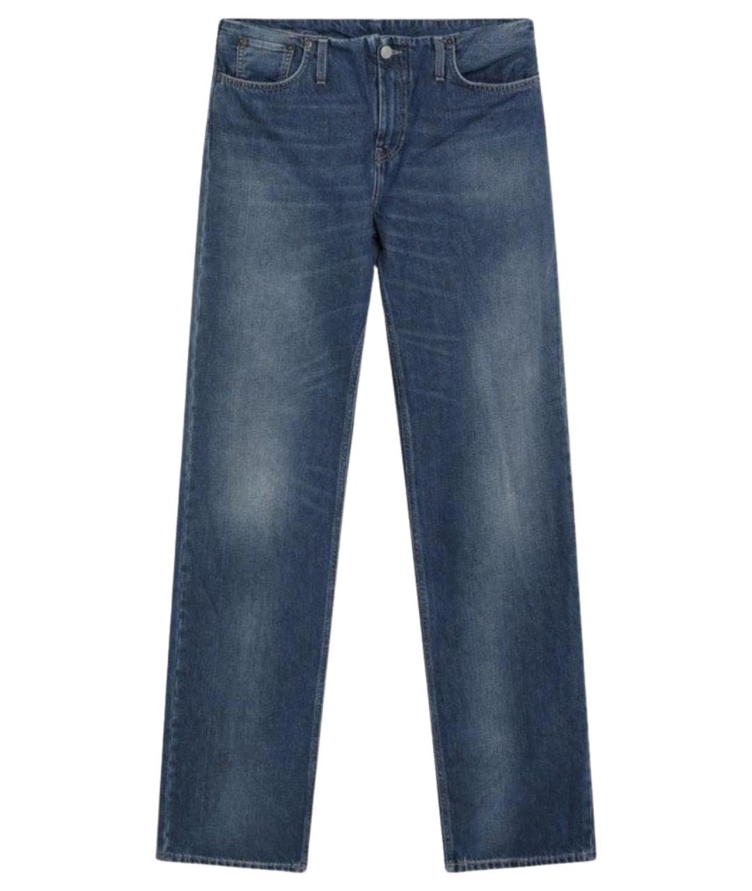 ACNE STUDIOS Синие хлопковые прямые джинсы, фото 1