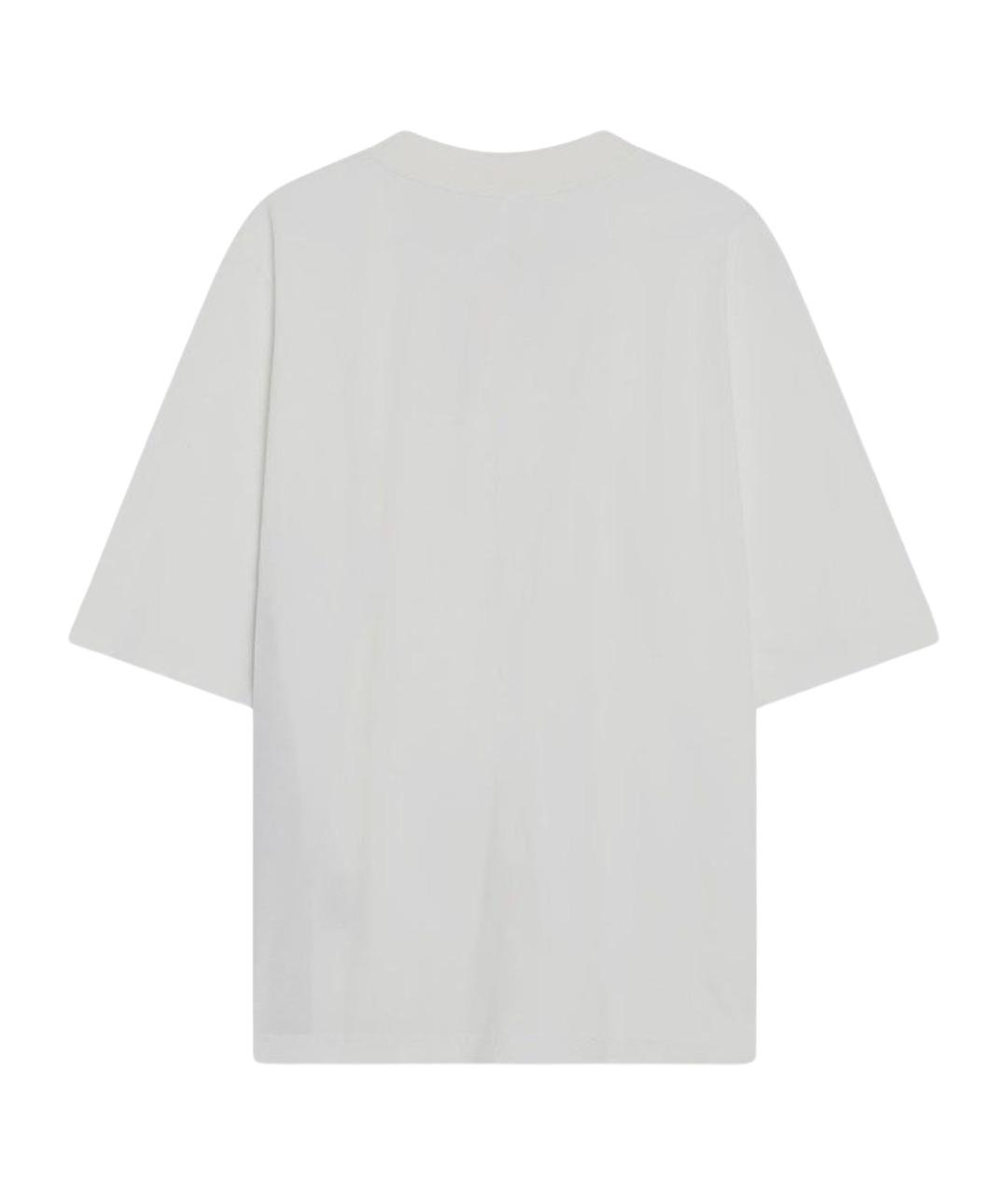 RICK OWENS DRKSHDW Белая хлопковая футболка, фото 2