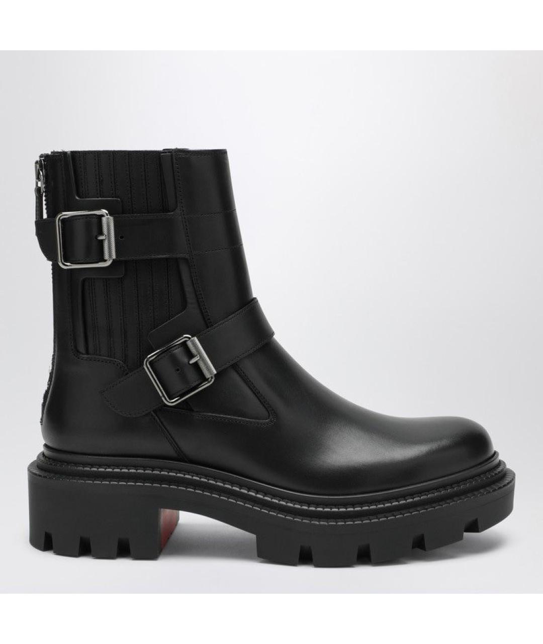 CHRISTIAN LOUBOUTIN Черные кожаные ботинки, фото 3
