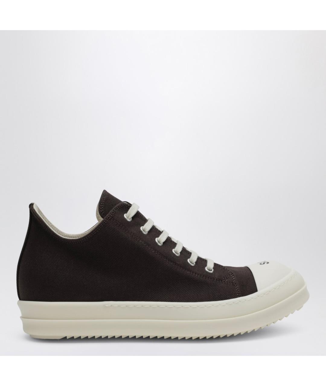 RICK OWENS DRKSHDW Коричневые текстильные низкие кроссовки / кеды, фото 4
