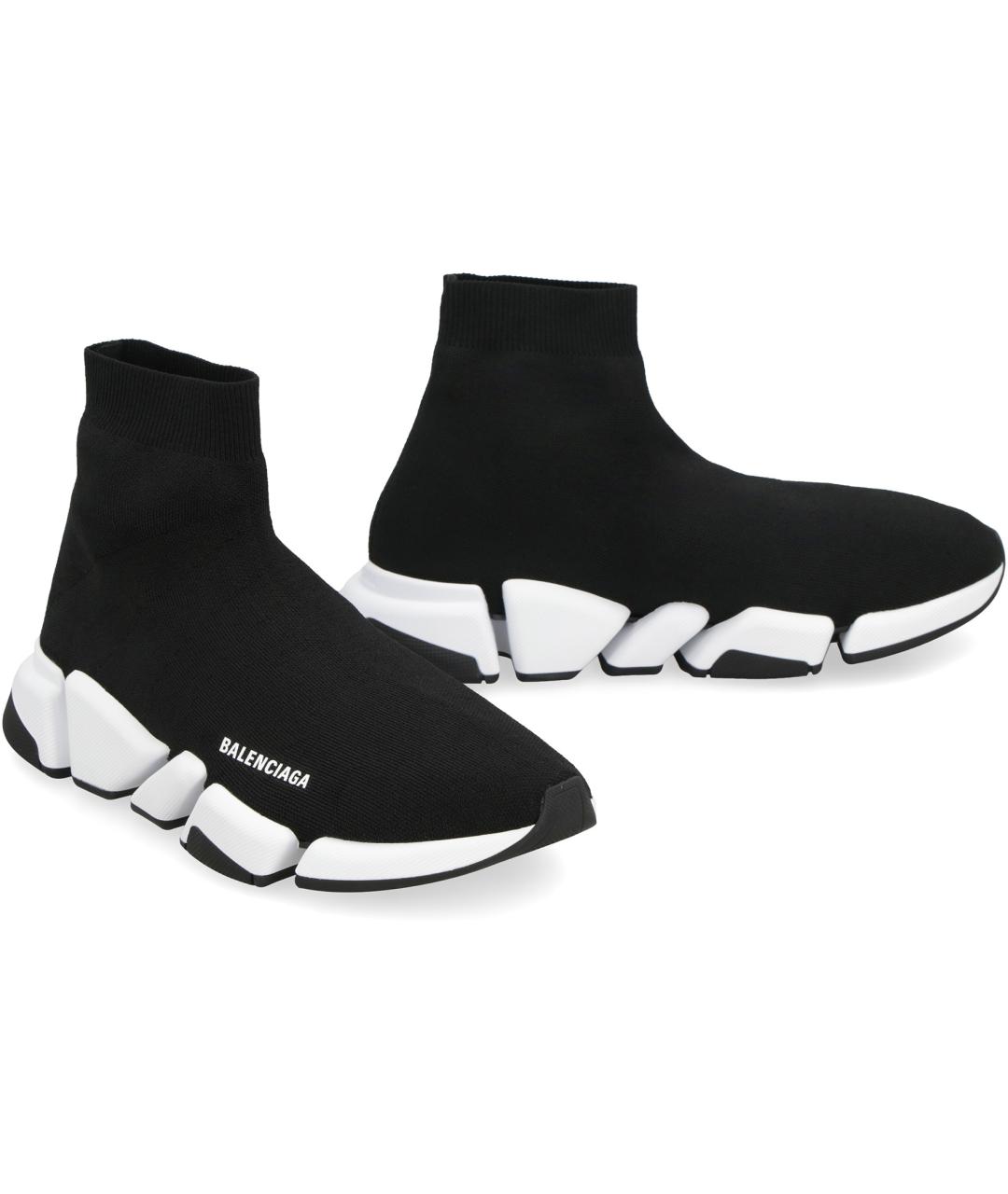 BALENCIAGA Черные синтетические высокие кроссовки / кеды, фото 4