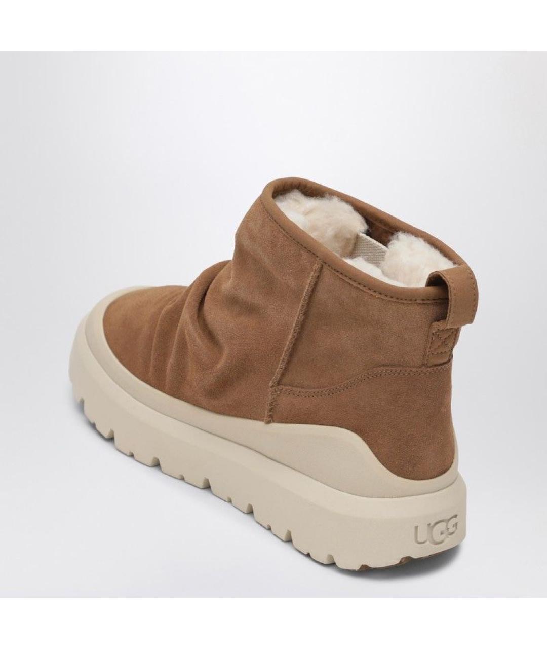 UGG AUSTRALIA Коричневые кожаные высокие ботинки, фото 3