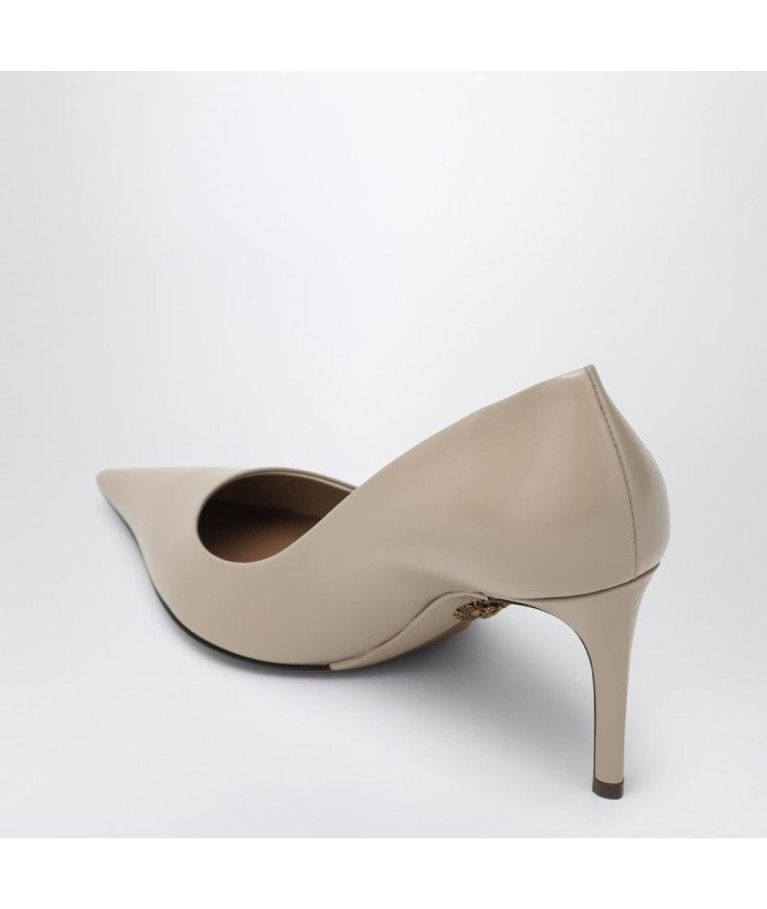 DOLCE&GABBANA Бежевые кожаные туфли, фото 3