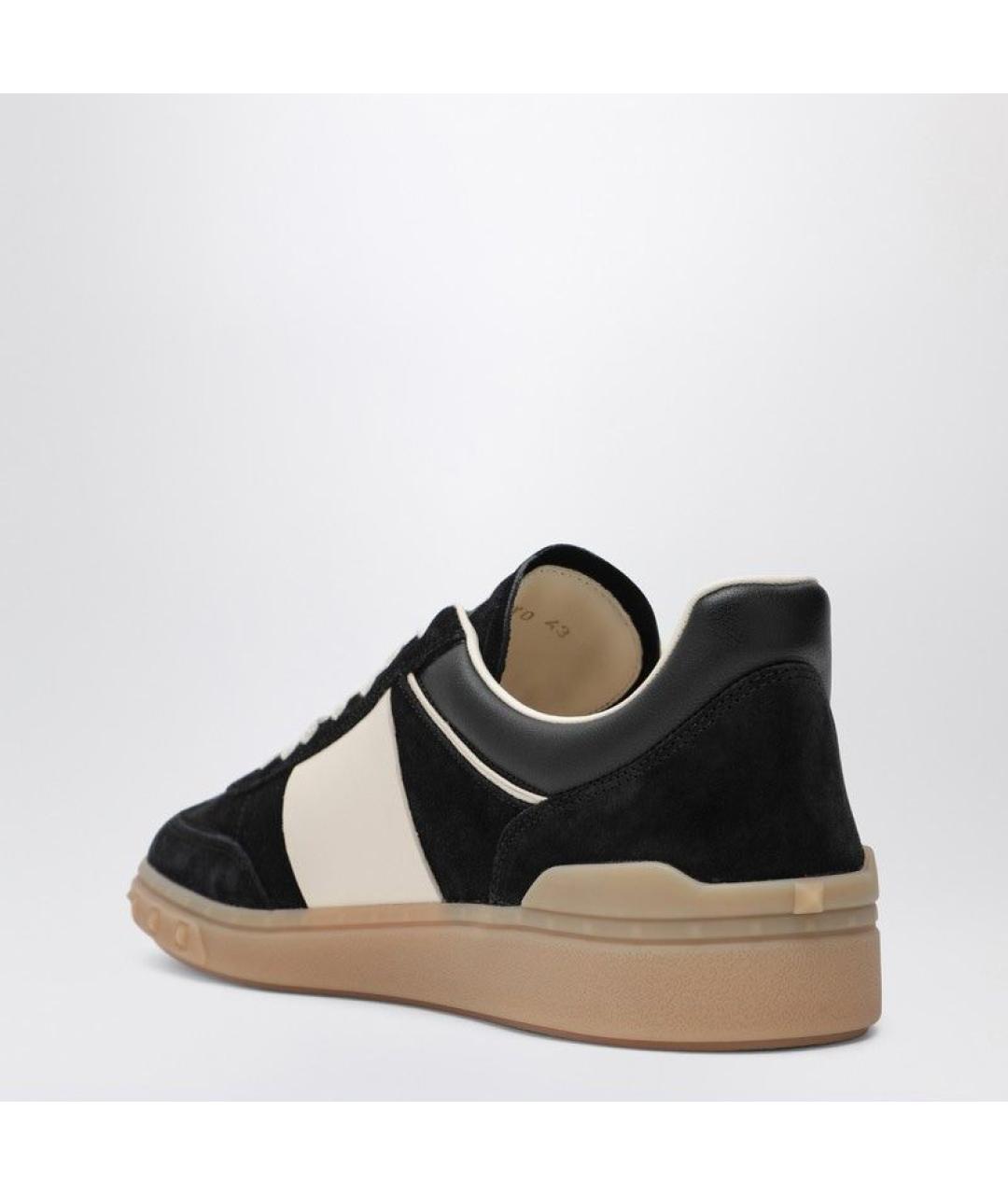 VALENTINO Черные замшевые низкие кроссовки / кеды, фото 3