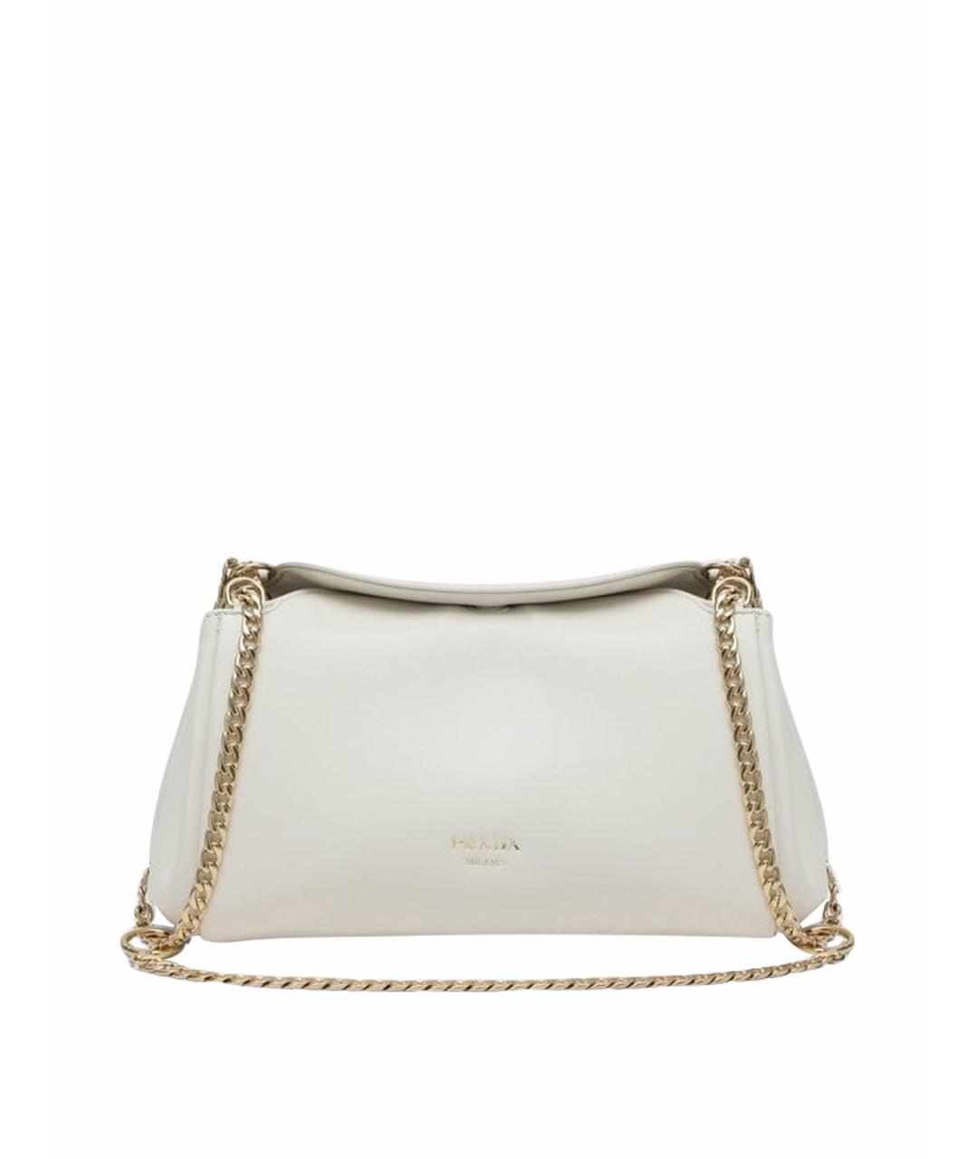 PRADA Белая кожаная сумка через плечо, фото 1