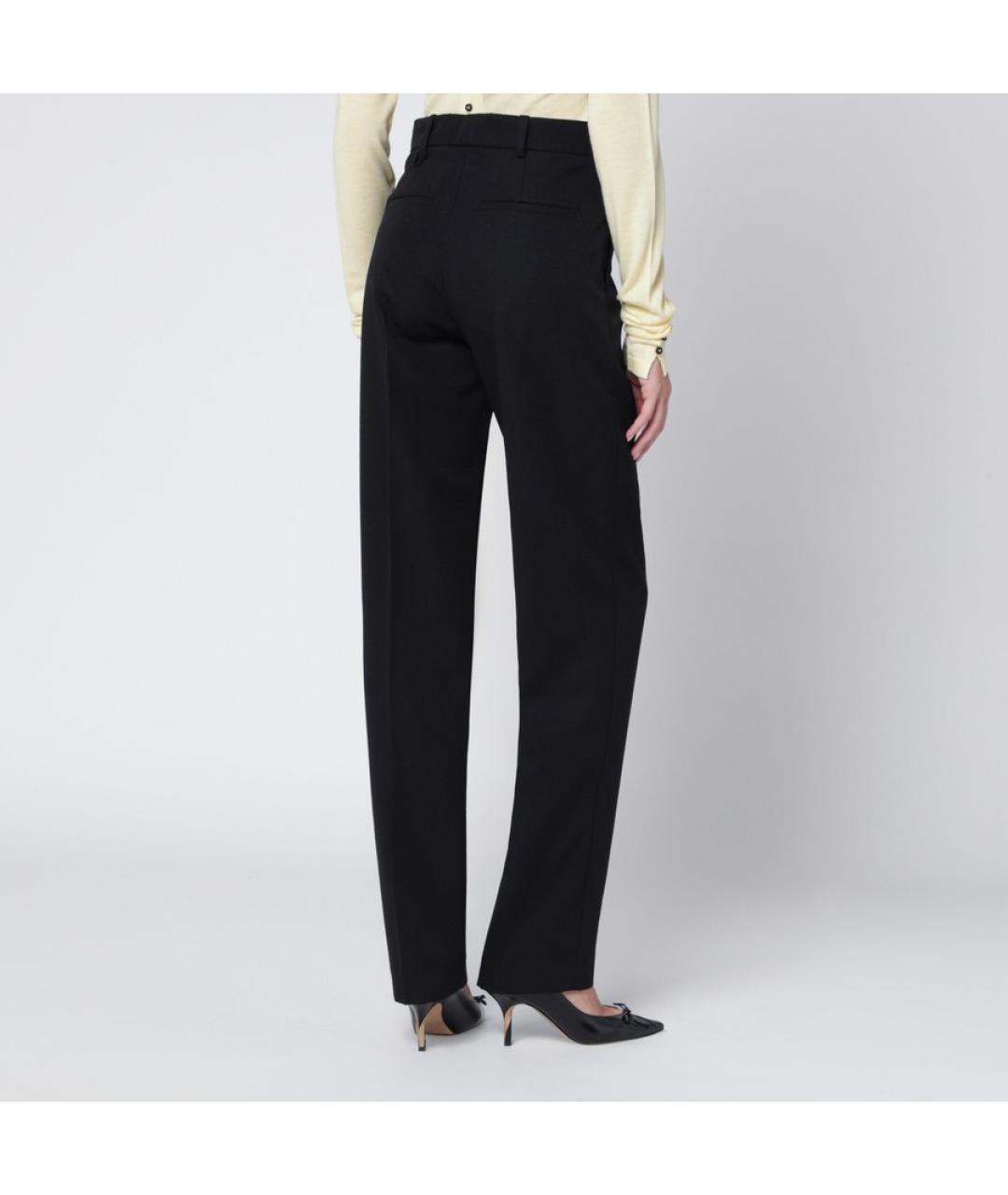 JACQUEMUS Черные шерстяные прямые брюки, фото 5