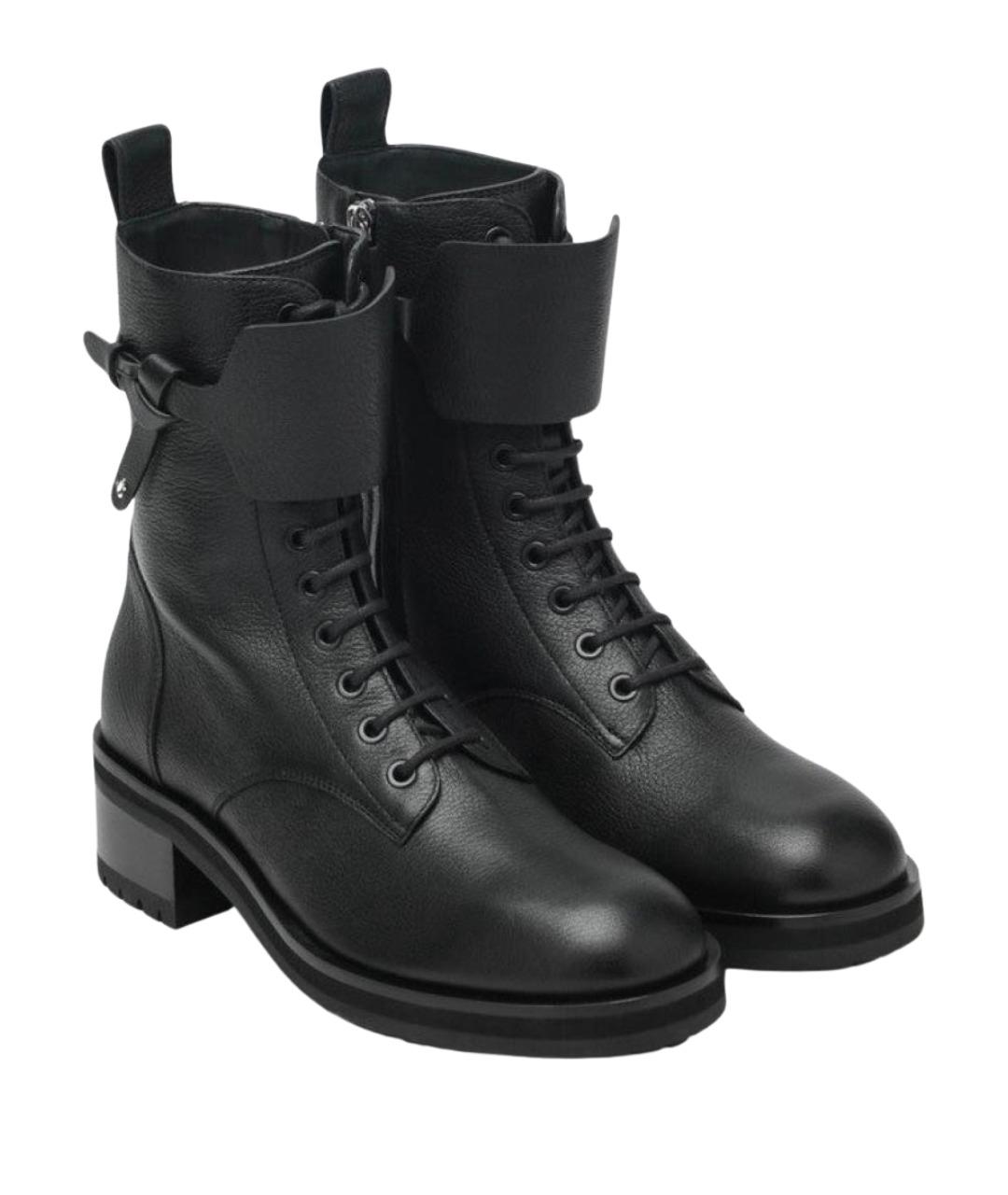 JIMMY CHOO Черные кожаные ботинки, фото 2