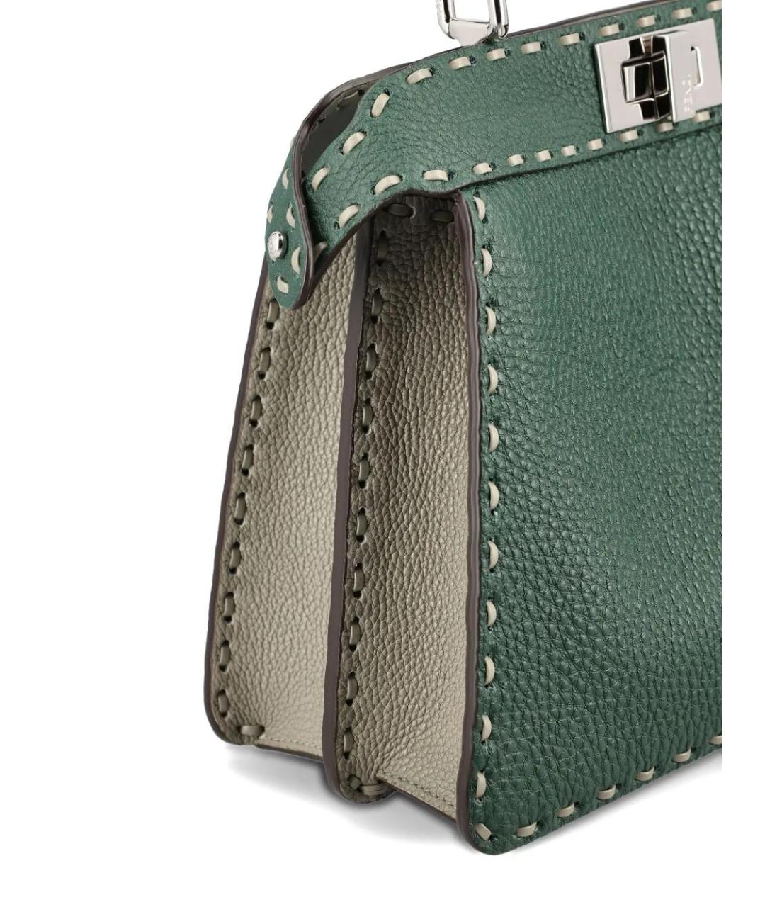 FENDI Зеленая кожаная сумка тоут, фото 3