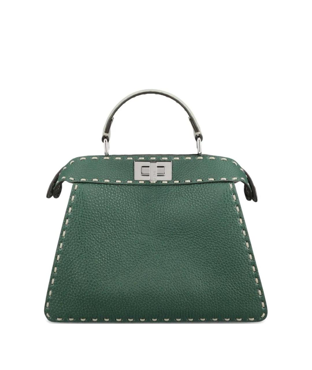 FENDI Зеленая кожаная сумка тоут, фото 1