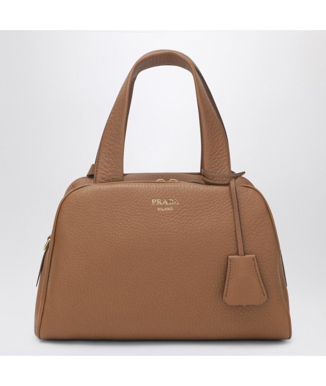 PRADA Коричневая кожаная сумка тоут, фото 3