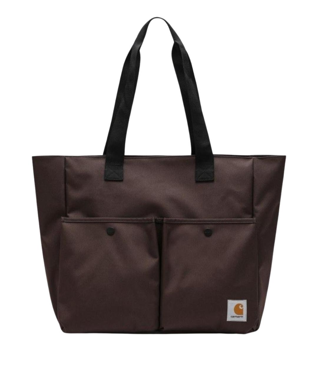 CARHARTT WIP Коричневая синтетическая сумка тоут, фото 1
