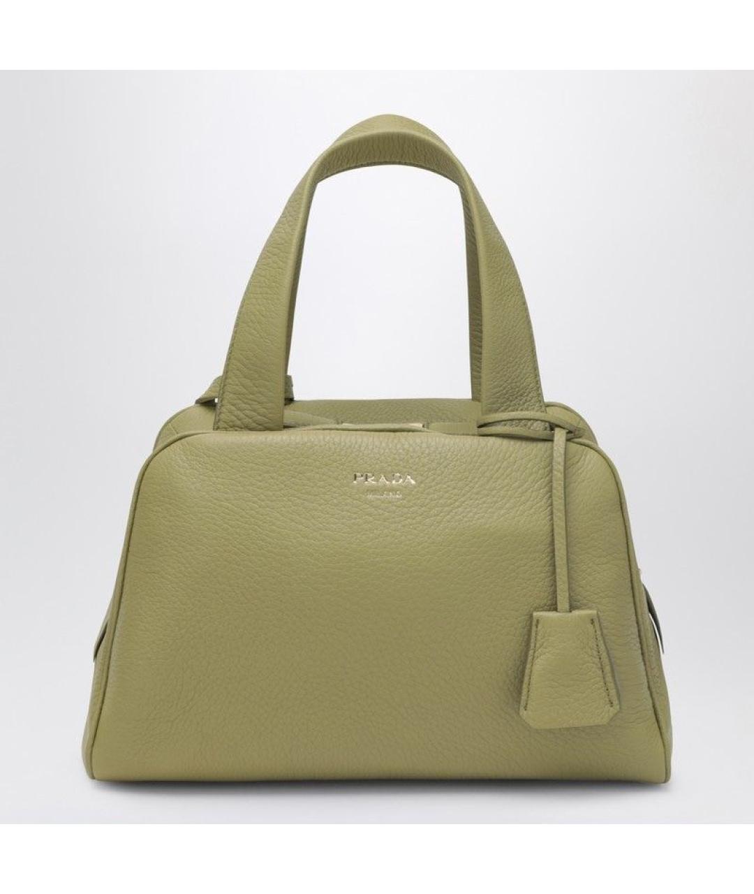 PRADA Зеленая кожаная сумка тоут, фото 3