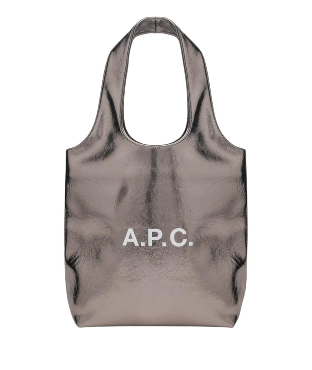 A.P.C. Серебряная сумка тоут из искусственной кожи, фото 1