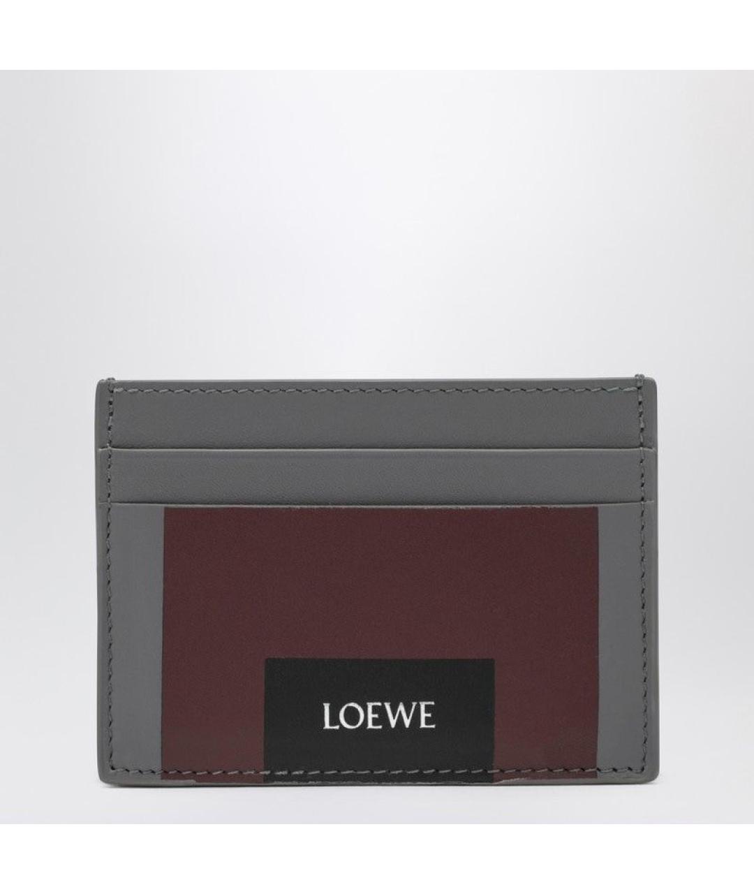 LOEWE Серый кожаный кардхолдер, фото 3