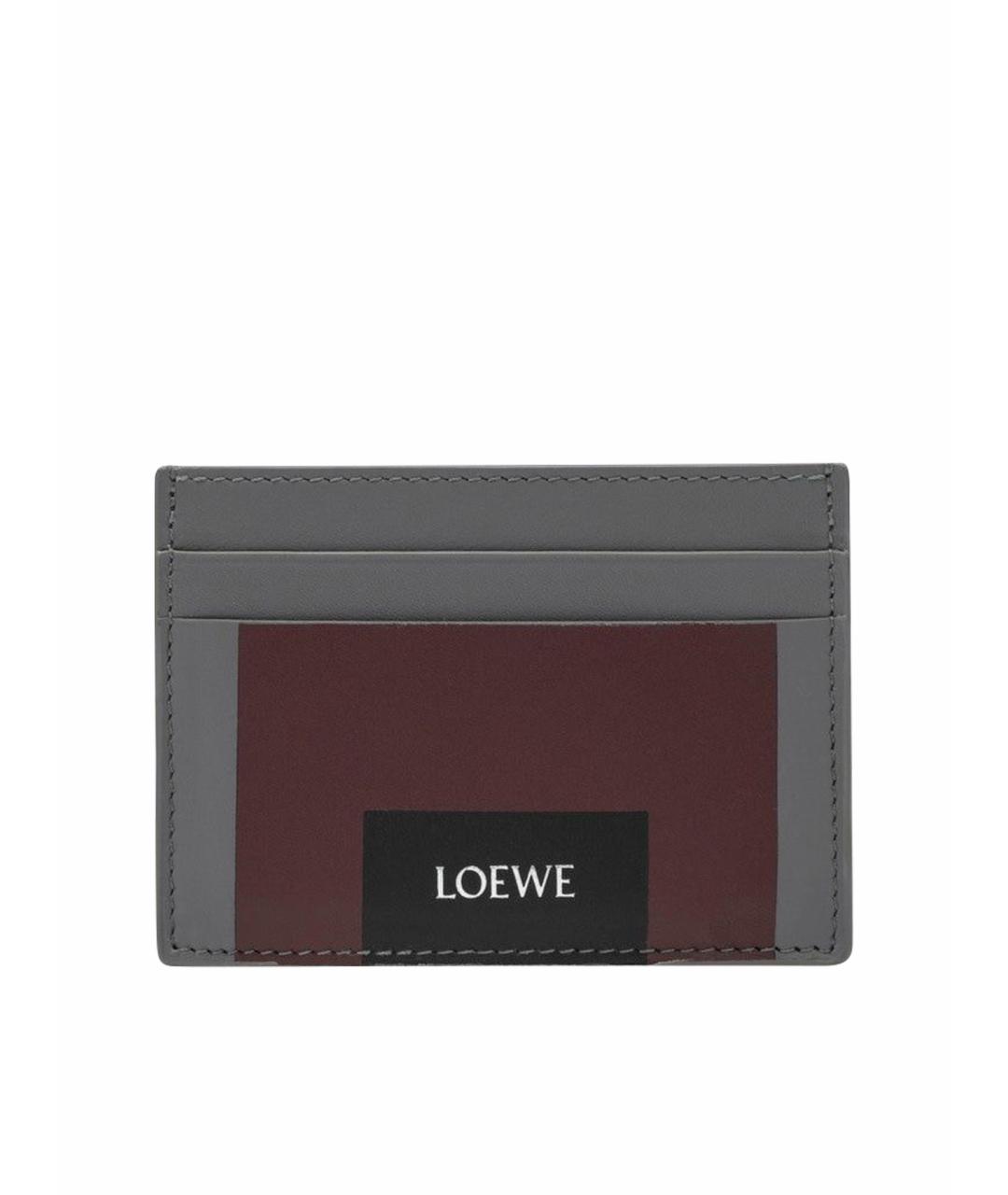 LOEWE Серый кожаный кардхолдер, фото 1