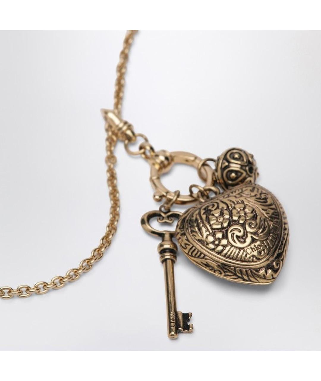 CHLOE Золотая металлическая подвеска, фото 2