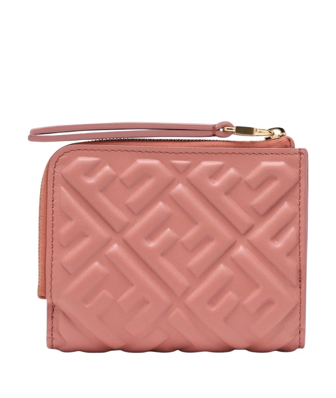 FENDI Розовый кожаный кошелек, фото 2