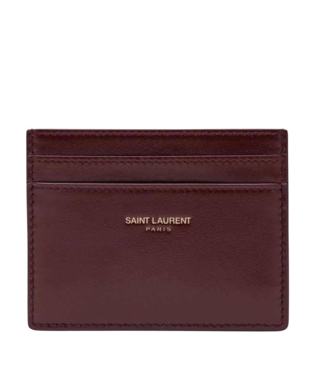 SAINT LAURENT Красный кожаный кардхолдер, фото 1