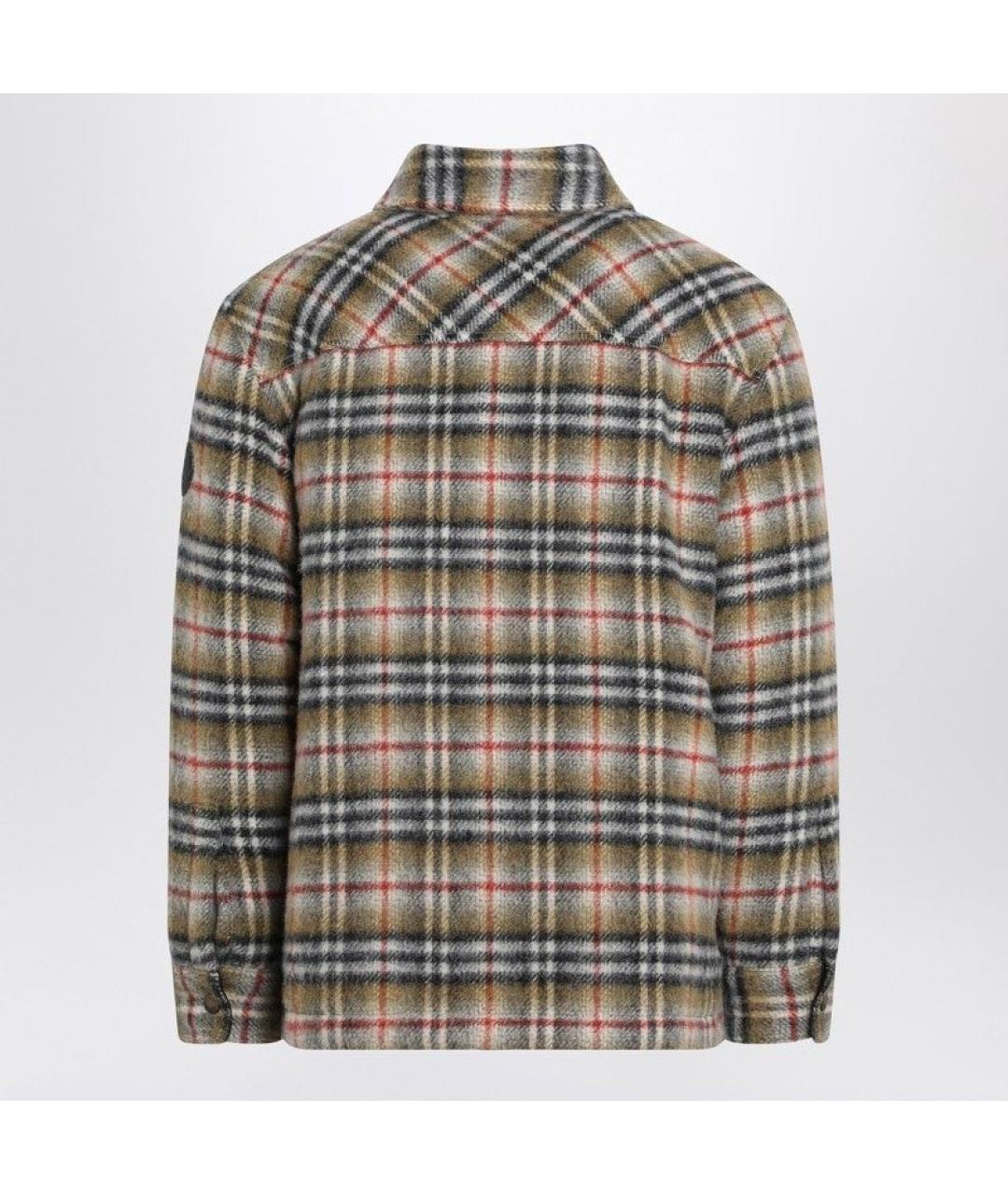 BURBERRY Бежевая шерстяная кэжуал рубашка, фото 3