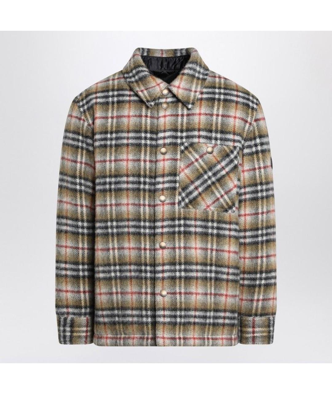 BURBERRY Бежевая шерстяная кэжуал рубашка, фото 5